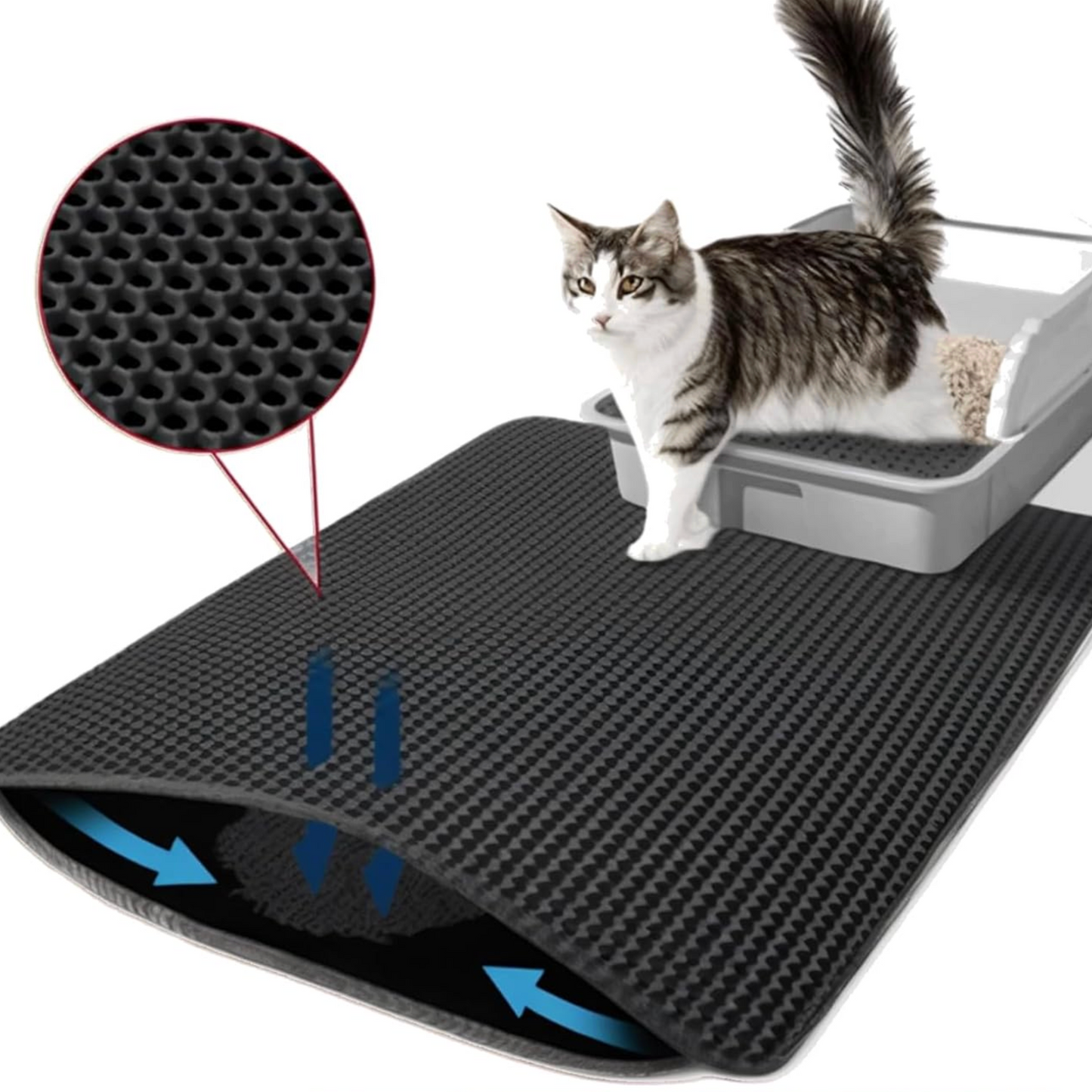 Alfombrilla antideslizante para arenero de gatos