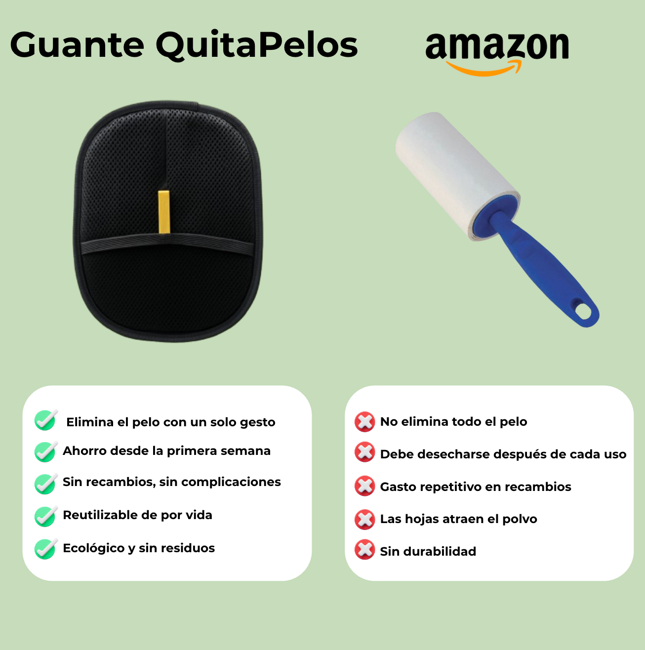 Guante Quitapelos Reutilizable y Ecológico